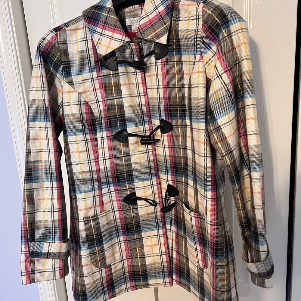 Midweight Plaid Jacket With Toggle Button Front C… - image 4